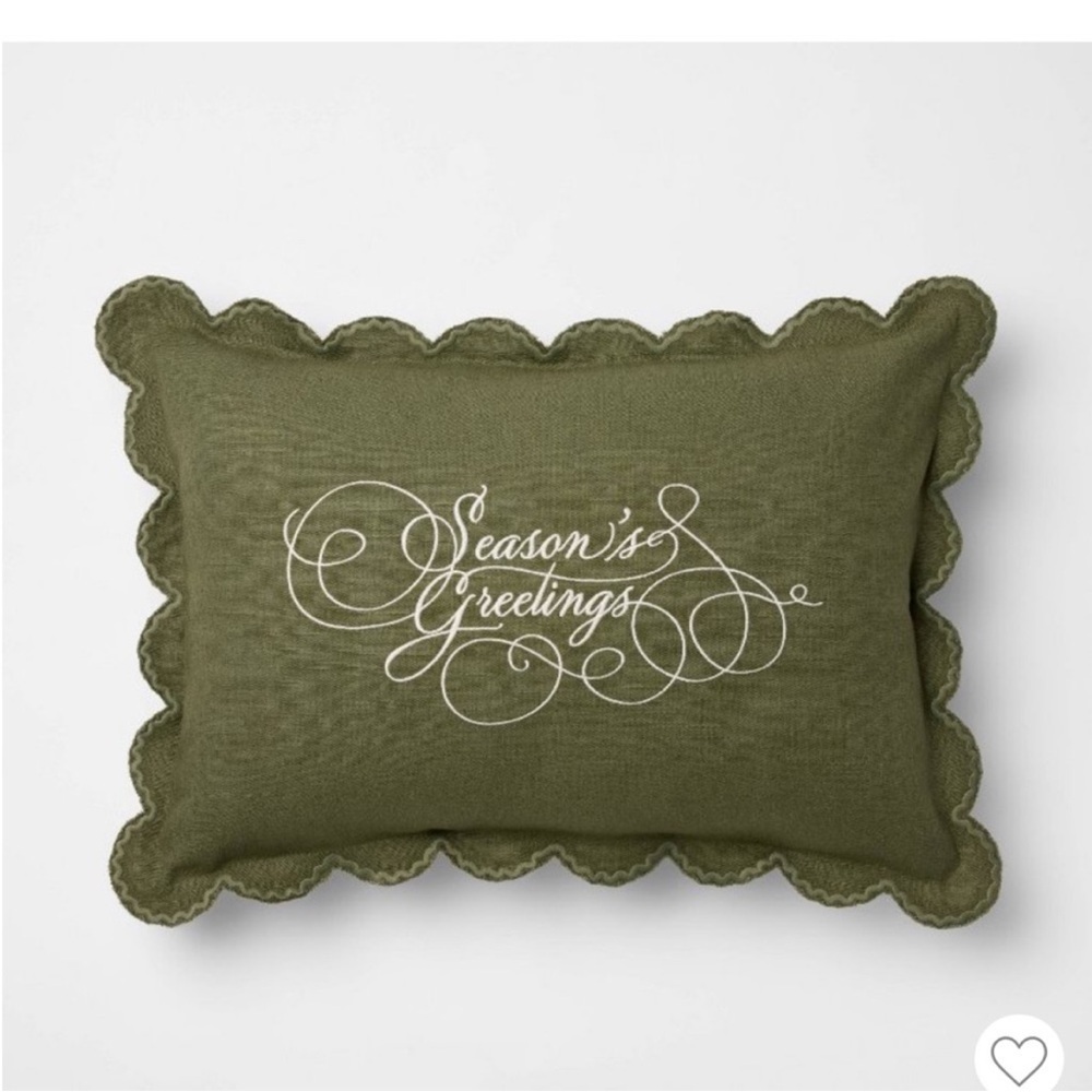 Studio McGee 20” x 14” Green Holiday Pillow